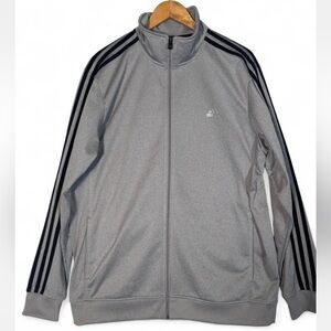 Adidas Men's Gray and Black Track Jacket